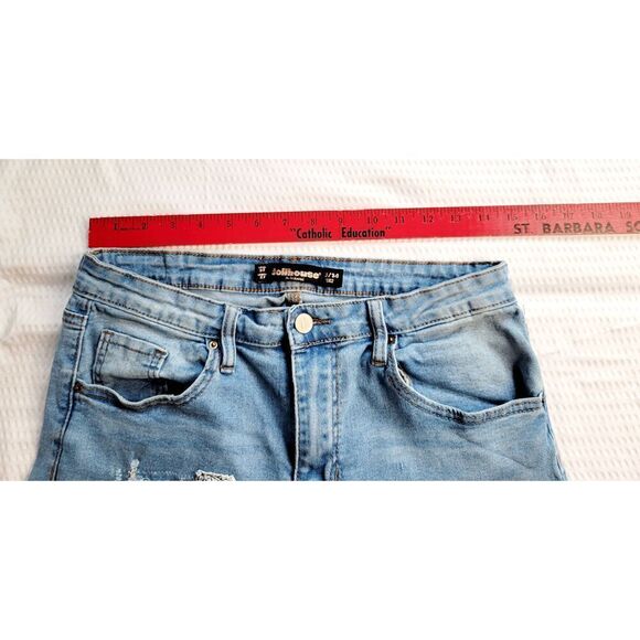 Boho Hippie Reworked denim jean shorts 13/14 dollhouse repurposed distressed - Picture 4 of 9